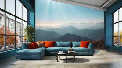 mountain range peak mountain view mountains mountains Wall mural