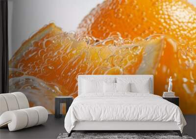 Orange closeup with a white background. generative ai Wall mural