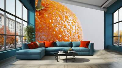 Orange closeup with a white background. generative ai Wall mural