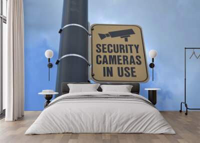 security cameras in use signage Wall mural