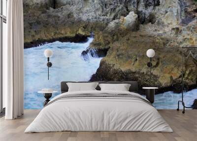 Waves on Rocks Wall mural