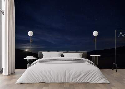 Moon Sets Below Sand Dunes and Star Field Wall mural