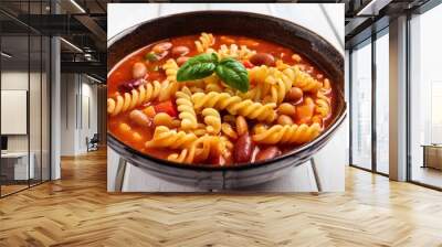 a hearty bowl of pasta e fagioli a traditional italian bean and pasta soup with a rich tomato base Wall mural