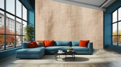 beige or undyed linen fabric texture background Wall mural