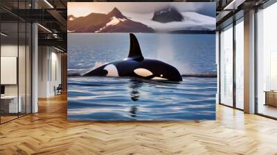 orca in a water Wall mural