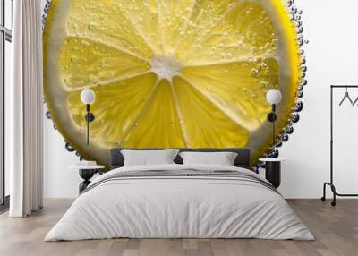 sparkling water with slice of lemon Wall mural