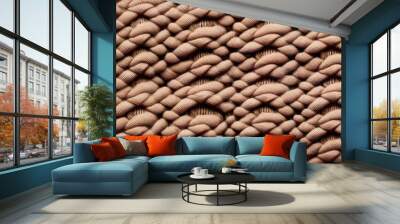 used antique abstract wallpaper with stylized knitting Wall mural