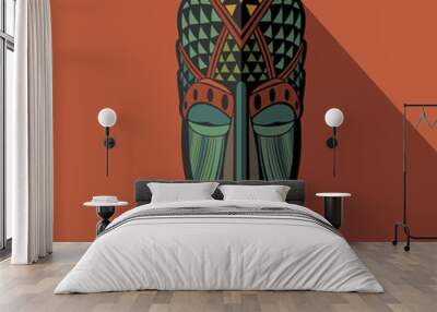 African Ethnic Tribal mask in color background Wall mural