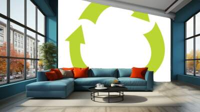 Ecologycal flat green recycle eco sign isolated on white backgro Wall mural