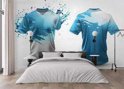 colorful shirts on a white background Wall mural