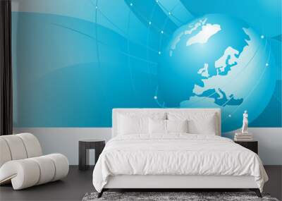 blue business world Wall mural