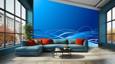 blue lines of chaos Wall mural