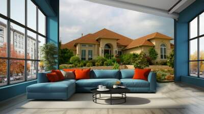 modern brick and stucco house Wall mural