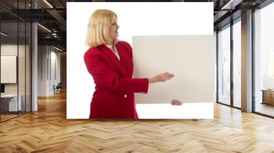 woman holding blank sign 2 Wall mural