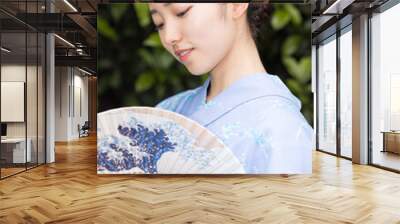 Woman in Japanese traditional fashion Wall mural