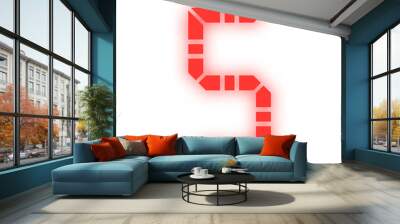 neon digital number
 Wall mural