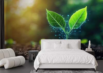 biotech green energy save earth growth plant Wall mural