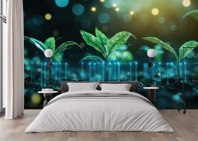 biotech green energy save earth growth plant Wall mural