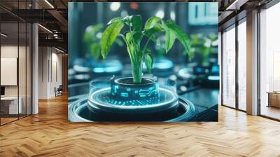 biotech green energy save earth growth plant Wall mural