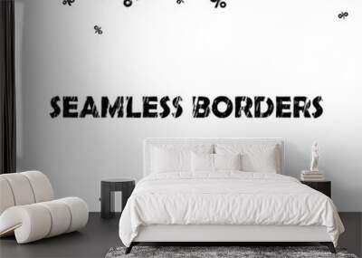 seamless borders made of black grunge discount signs on white background. vector illustration. Wall mural