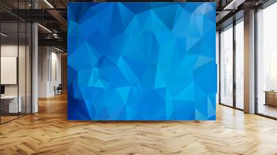 Cold blue abstract background of triangles Wall mural