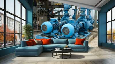 Blue color centrifugal pump Wall mural