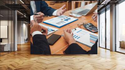 Business people meeting, Co investment discussion ideas concept. Board of directors planning project, considering business offer, sharing ideas for Business report Wall mural