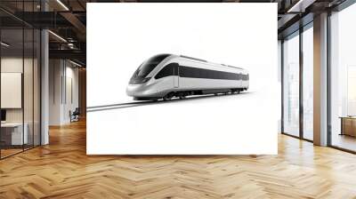  train on a track with a white background. Wall mural