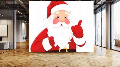 santa claus giving a thumbs up with his hand. Wall mural