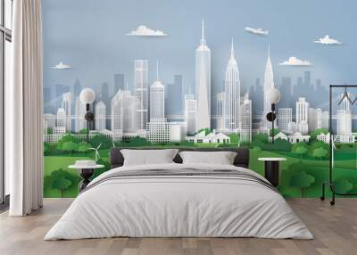  City panorama skyline with urban Wall mural