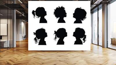 girls  face profile,silhoutte. Wall mural