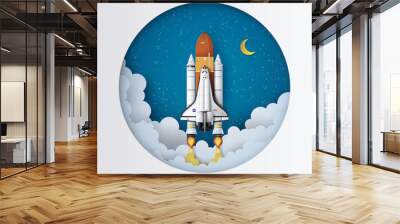 Space shuttle taking off on a mission Wall mural