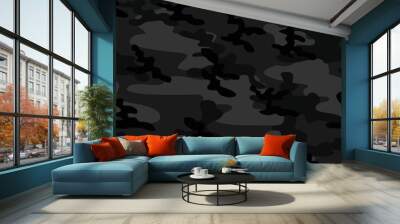 dark Texture military camouflage repeat print. Seamless army pattern. Modern Wall mural