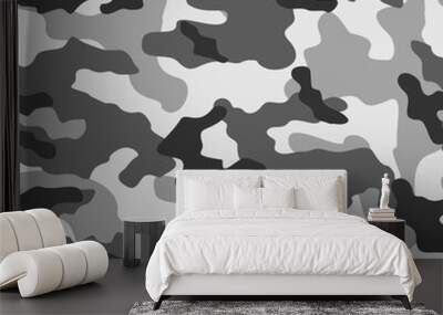 grey military camouflage vector seamless pattern Wall mural