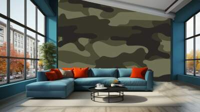 military camouflage. vector seamless print. army camouflage for clothing or printing Wall mural