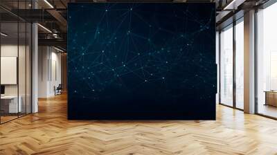 Abstract technology background with connected dots for wireless, network, or digital design. Generative AI Wall mural