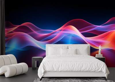 Big neon speaking sound sine wave background Wall mural