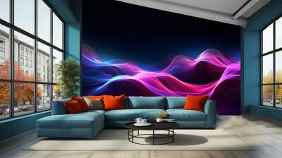 Big neon speaking sound sine wave background Wall mural