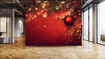 Christmas music notes decoration background Wall mural