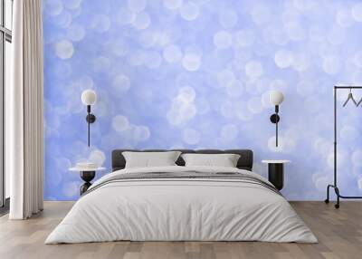 Abstract blurred blue light spot bokeh background Wall mural