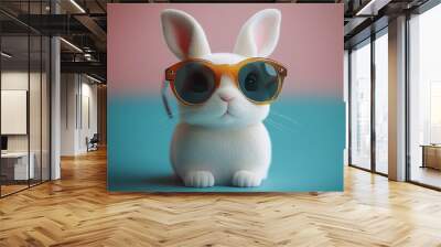 funny rabbit with sunglasses Wall mural