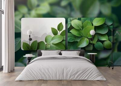 Green garden business card design template Wall mural