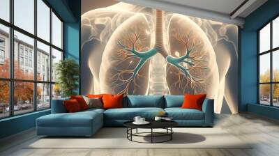 Human lungs anatomy 3d illustration Wall mural