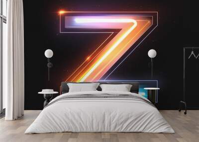 neon light letter Z on black background Wall mural