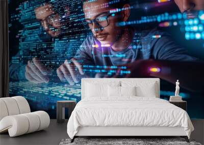 Programmers are dedicated to developing software Wall mural