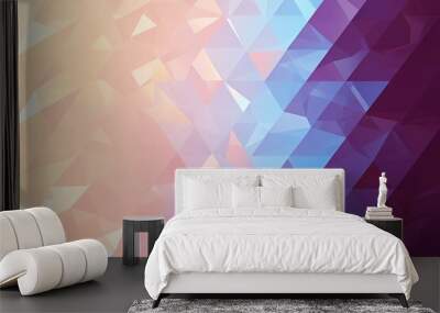 Triangular mosaic pattern geometric background vector Wall mural