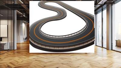 Winding highway with sharp turns Wall mural