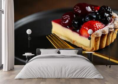 Decadent Fruit Tart with a Fork Wall mural