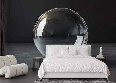 Single transparent bubble in 3d on a contemporary background design Wall mural