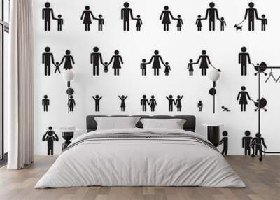 Family icon set. Vector. Wall mural